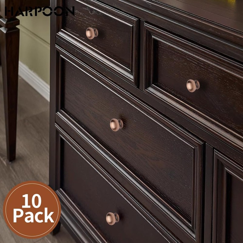 HARPOON Cabinet Hardware Knobs Round Furniture Mushroom Knob - 1.4