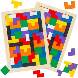 3 otters Wooden Blocks Puzzle Russian Brain Teaser Intelligence Toys Montessori Educational Gift for Kids Ages 4-6 stem Toys Stocking Stuffers 2 Pack