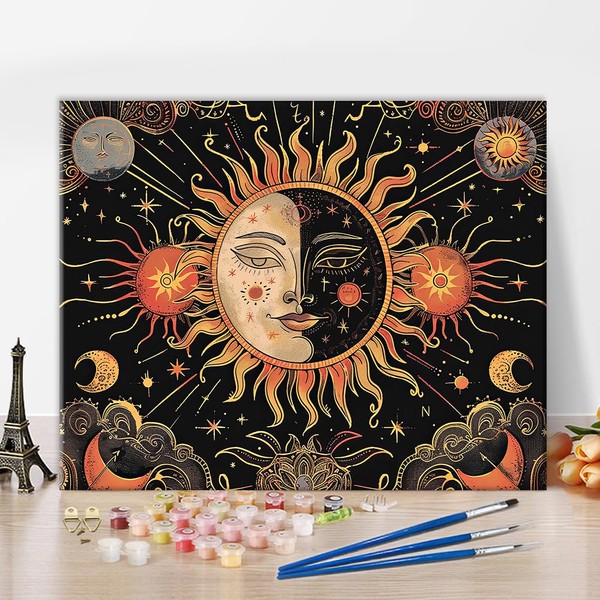 Sun and Moon Paint by Number Celestial Deities Adult Paint