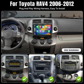Leadfan Android 12 Car Radio for Toyota RAV4 2006 2007 2008 2009 2010 2011 2012 Stereo with Apple CarPlay Android Auto, 9 inch IPS Touch Screen Head Unit Replacement WiFi GPS Bluetooth Rear Camera SWC
