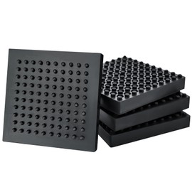 BXI Machine Anti Vibration Mats Heavy Duty - 6 x 6 x 0.8 Inches 4 Pcs Non Slip Noise Reduction Anti Vibration Mats, Thick Steel Embedded Rubber Pad for Air Compressor, Swamp Cooler, Generator, HVAC