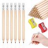 Mini Pencils, 50pcs, 10cm Long, HB Small Pencil with Rubbers,