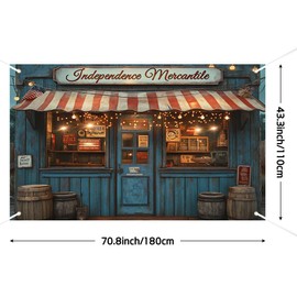 Lofaris Independence Mercantile Presidential Inauguration Day Banner - Patriotic Kids' Party Decoration, Red & Blue Star-Spangled Independence Day Garland, 70.8 x 11.8 Inches