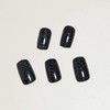 24pcs Black Glitter Press-On Nails with Glue - Medium Square