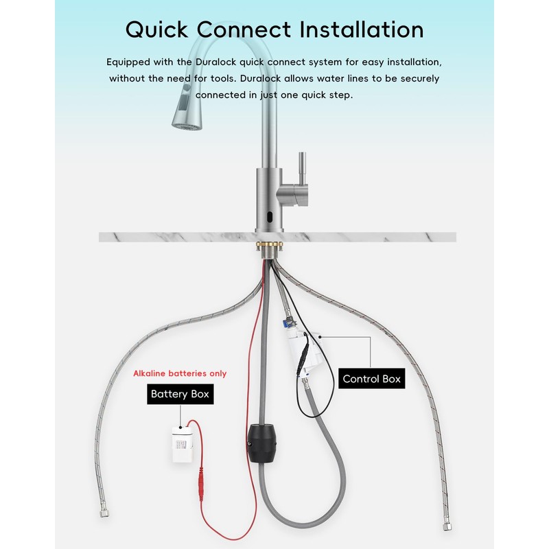 AJO BEND Touchless Kitchen Sink Faucet with Pull Down Sprayer,