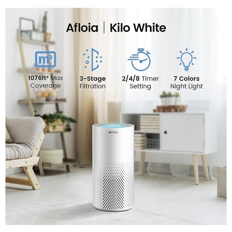 FLOIA LUFTREINIGER KILO Air Purifier for Home Hepa-Filter Effective 22db