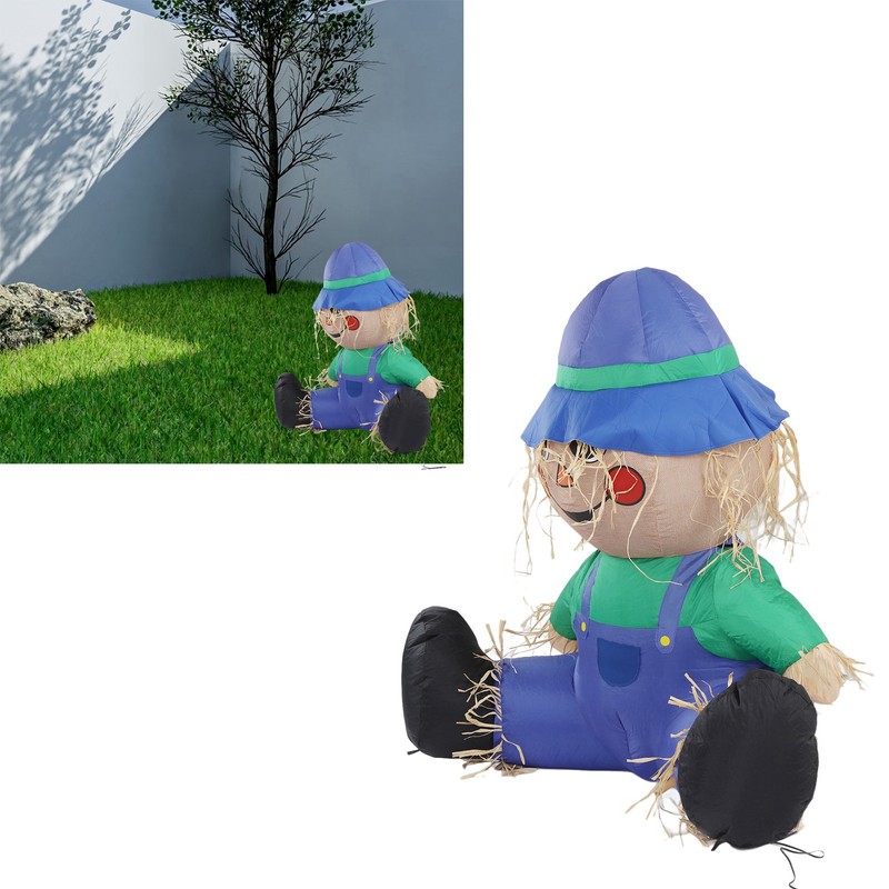 Inflatable Boy Decoration Built in LED Light Waterproof Harvest Scarecrow