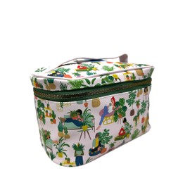 AWW GIFFTS Large Cosmetic Makeup Bag - Multicolor ~ Vacay Mode, Relaxation, Meditation, Yoga ~ Trip Case Portable for Travel, Toiletry Organizer - Full Zip Closure | Handle to Carry | 10x6x6 inches