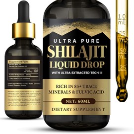 Shilajit, Shilajit Drops, 60 ml Natural Pures, Original Himalaya Organic, Contains Trace Elements, No Additives