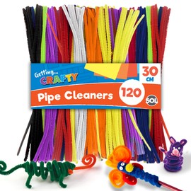 SOL SOL 120pk Long Pipe Cleaners 30cm in Assorted Colours - Flexible Pipecleaners Chenille Stems for DIY Arts & Crafts - Soft and Bendable - Ideal for Kids' Creative Projects, School, and Playtime Fun