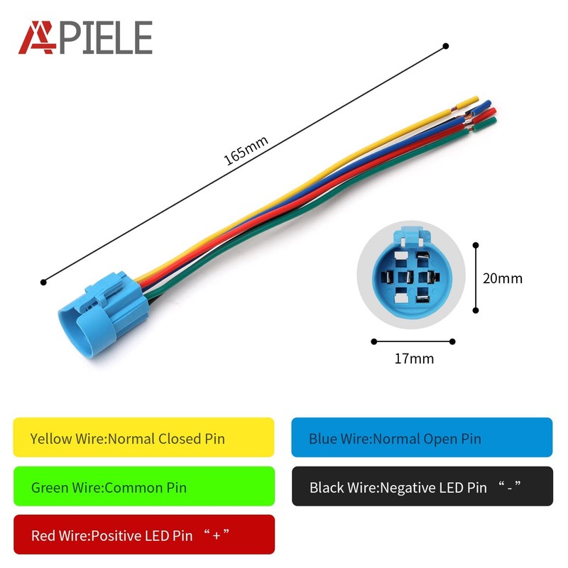 APIELE 19mm 12V Momentary Speaker Horn Push Button Toggle Switch