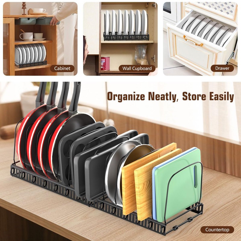 Housolution Cutting Board Organizer Rack, Expandable Baking Tray and Cookie