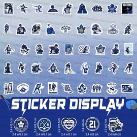 50 PCS Hockey Stickers Toronto Maple Leafs, Hockey Helmet Stickers IceHockey Sticker Gifts, Waterproof Vinyl Decal Pack for Teens, Adults, Laptop, Water Bottles