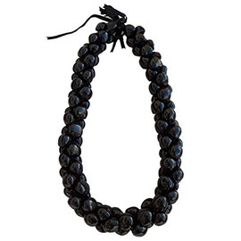 Rainview Creations Hawaiian Jewelry Necklace Genuine Natural Deluxe Kukui Nuts Leis (Black Color)