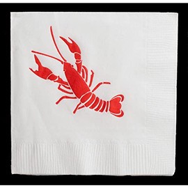 Crawfish Beer Beverage Napkins Seafood Boil Party Red Lobster crab Creole Cajun Cocktail Mardi Gras