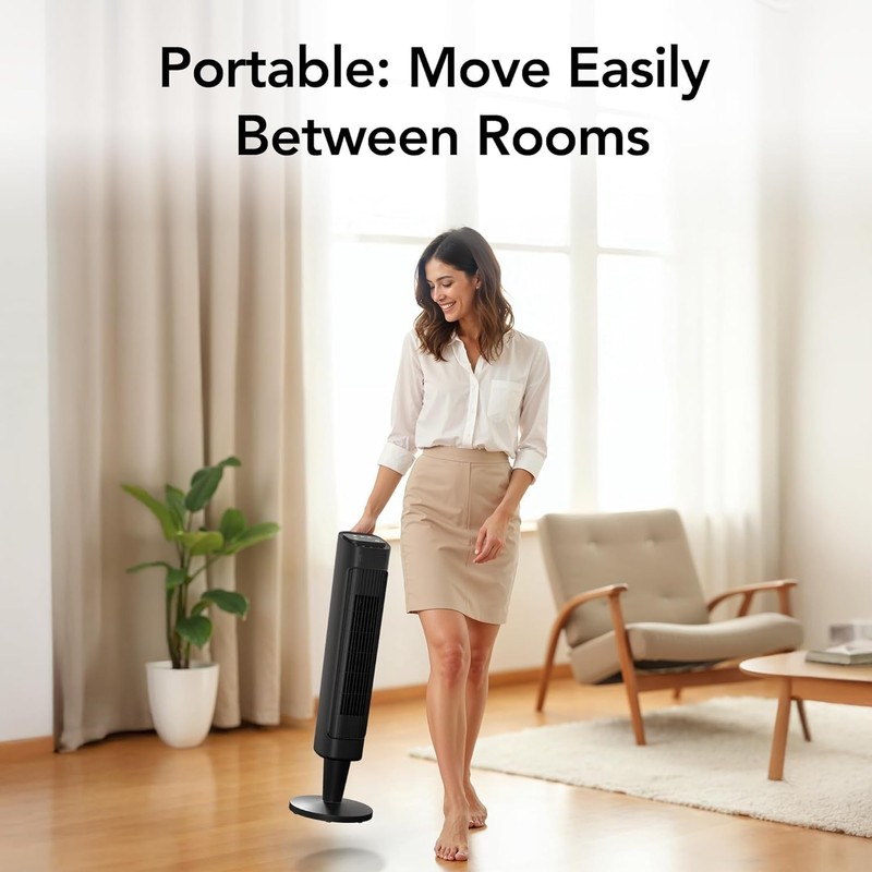 EZ-CHILL 36” Tower Fan with Remote Control for Home, 60