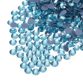 MECCANIXITY 2880 Pcs Hotfix Rhinestones Flatback Crystal Glass Gems Art Rhinestones for Crafts Clothes DIY Decoration(SS10 2.9mm,Lake Blue)