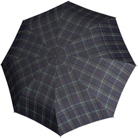 Knirps T.200 Duomatic Pocket Umbrella - Stable and Stormproof - Check Hunter