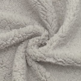 Stoffkontor Teddy Plush Fabric Super Soft Fabric – Cuddly Soft Plush Fabric – Sold by the Metre, Colour Light Grey – for Sewing Clothing and Decorations of Any Kind