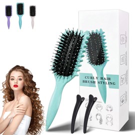 3 PCs Peine para peinar el cabello rizado, Cepillo para cabello rizado con colchón de aire, Cepillo de Rizos para desenredar fácilmente el Cabello Rizado, Aplicable al Cabello Rizado y Similar a la Ola (Verde)