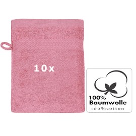 10 Piece Set Wash Mitts Premium Colour: old rose, Size: 17 x 21 cm