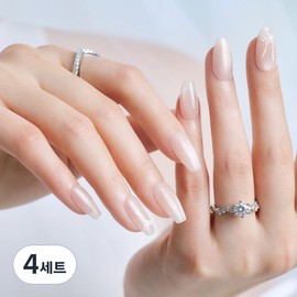 Dashing Diva Magic Press Nail Tip Set, 4 Sets, Pure Baling / 데싱디바 매직프레스 네일팁 세트, 4세트, 퓨어 베일링