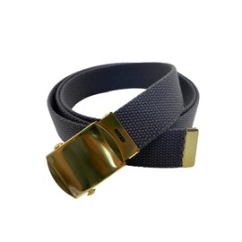 WAUNEE - Cinturón de lona con hebilla de latón, militar, golf, hasta 55 pulgadas, tamaño de cintura, Gris, 50''