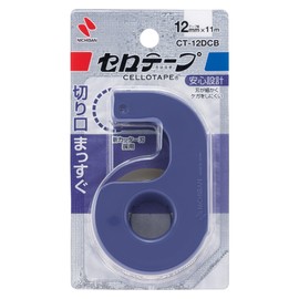 Nichiban CT-12DCB Cellotape Small Roll with Cutter, Straight Cutter, Blue