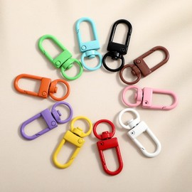 50 Pcs Swivel Snap Hooks with Key Rings, Colorful Premium Metal Swivel Lobster Claw Clasps Snap Hooks Heavy Duty, Key Chain Clip Hooks with Key Rings for Keychain Lanyard Making, Purse Hardware