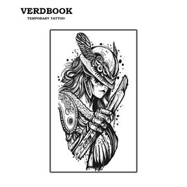 VERDBOOK Waterproof Temporary Tattoos: 2-Sheet Tattoo Kit with Realistic Body Stickers, Semi-Permanent Tattoos for Adults Lasting 7-15 Days – Safe for Men & Women, Armored warrior