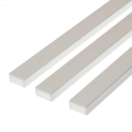 Evergreen Plastic Material Square Pipe (Rectangle); Outer Dimensions: 0.1 x 0.25 inches (3.2 x 6.3 mm); Inner Dimensions: 0.07 x 0.19 inches (1.8 x 4.9 mm); Plate Thickness: 0.02 inches