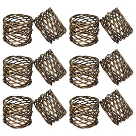 ITOS365 Handmade Round Mesh Napkin Rings Holder Dinning Table Parties Everyday Set of 12