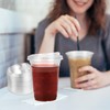 100 Sets 16 Oz Plastic Cups with Lids, Iced Coffee
