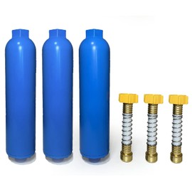 Nispira 40043 Inline Water Cartridge Compatible with RV/Marine Water Filter | Flexible Hose Protector Included | 3 Pack