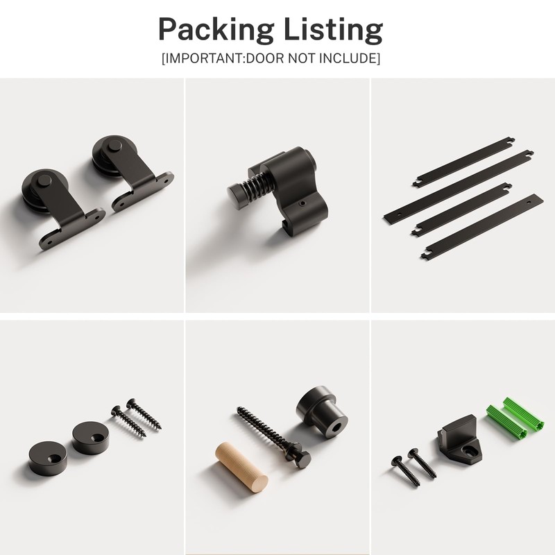 BONIKLUBA 72" Sliding Barn Door Hardware Kit,Heavy Duty Top Mount