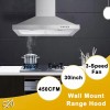 Tieasy 30 inch Range Hood Wall Mount Vent Stainless Steel
