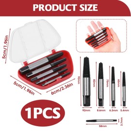 5 Piece Screw Extractor Set, Professional 5-Piece Screw Extractor Set - High Quality Tools for Removing Damaged Screws, Bolts and Water Pipes