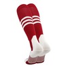 TCK Baseball Stirrup Socks Pattern B (Cardinal/White, Medium)