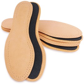 Marol Activated Carbon Insoles for Sweaty Feet Perforated Real Leather 3 Pairs UK Size 3-13.5 - Beige - 47