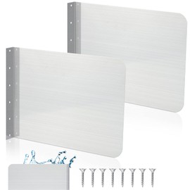 Therwen 2 Pcs Stainless Steel Side Splash Guard for Kitchen Sink 17 x 12 Inch Wall Mount Guard with Screws Commercial Restaurant Bar Hand Wash Sink and Compartment Prep Splash Protector Supply