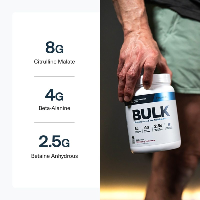 Transparent Labs Bulk Pre Workout Powder - Naturally Sweetened Advanced