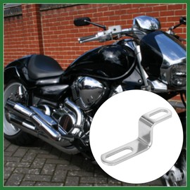 Motoforti 20mm 30mm 0.8" 1.18" Motorcycle Exhaust Pipe Bracket Z Shape Muffler Mounting Clamp Stainless Steel Silver Tone Long-lasting