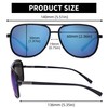 JM Retro Polarized Aviator Sunglasses Mirror Lightweight Eyeglasses for Men