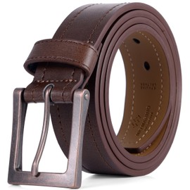 Marino Avenue Men's Belt, Leather Casual Belt, Looks Great with Jeans, Khakis, Dress - With Classic Single Prong Buckle - Tawny - Amber - 36 (Waist: 34)