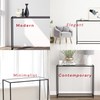 Safdie & Co. - Metal Console Table with Glass, Black