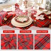 Red Christmas Rectangle Plaid Tablecloth: 57x120 Inches Checkered Table Cloth