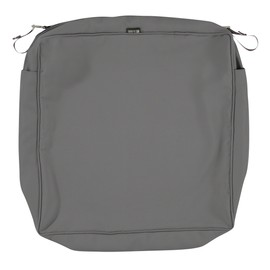 Classic Accessories Montlake Patio Seat Cushion Slip Cover, Light Charcoal, 25x25x5