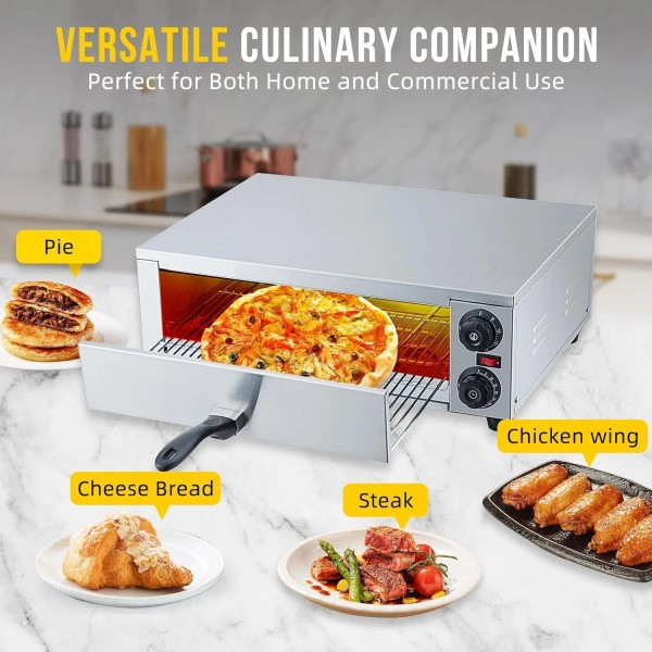 Unbranded Commercial Pizza Oven Countertop 1300W Electric Pizza Maker for