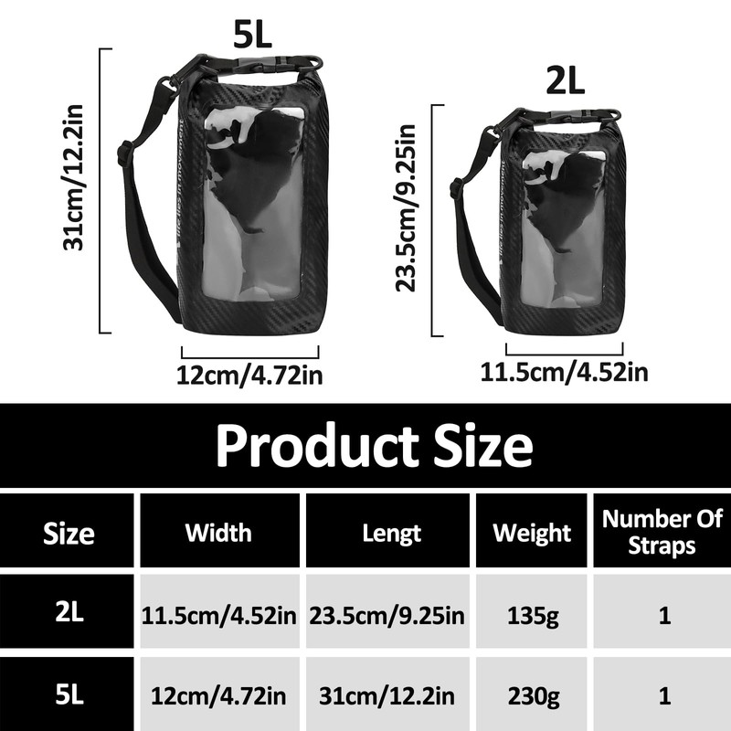 wokdsbl 10L Dry Bag Waterproof Bag, PVC Waterproof Bag with