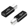 KIRVOS USB C Buchse zu Drucker Stecker Adapter (2 Stück,Schwarz)